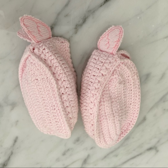 Mud Pie Hand Knit Crocheted Booties 0-6 Months - Picture 3 of 5